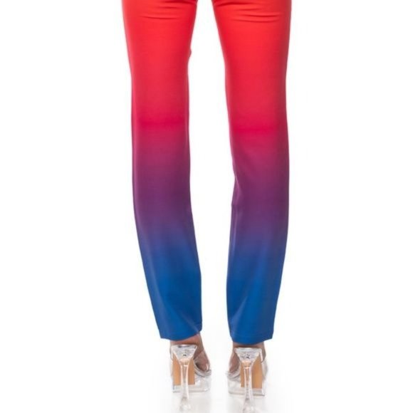 Callie Sunset Blvd Pantsuit: Ombre Blazer & Skinny Slacks: L 1X - Picture 14 of 15